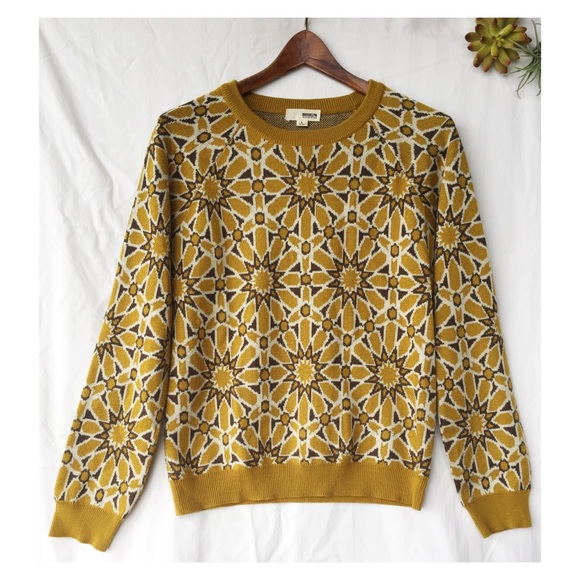 Brooklyn Industries Sweaters - Brooklyn Industries Printed Wool Sweater ~Mustard~